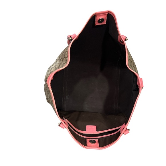 Authentic Gucci GG Supreme Joy Tote - Pink Leather Trim - Picture 5 of 10